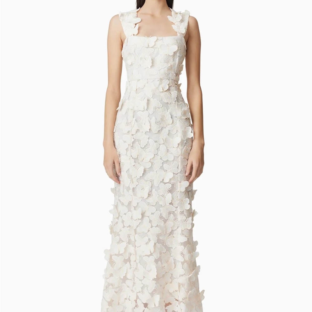 Elliat - Scarlett Butterfly Midi Dress in White